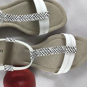 12M | Alfani white wedge snake sandals with 2" heel, never worn